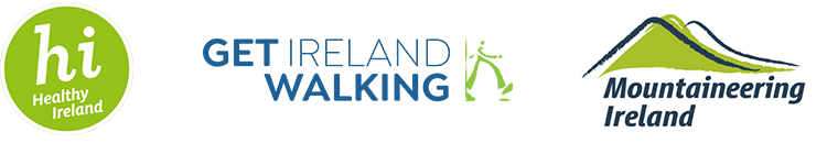 Healthy Ireland, Get Ireland Walking and Mountaineering Ireland logos