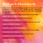 Acknowledgements Page of the Creativity for Wellbeing Workbook