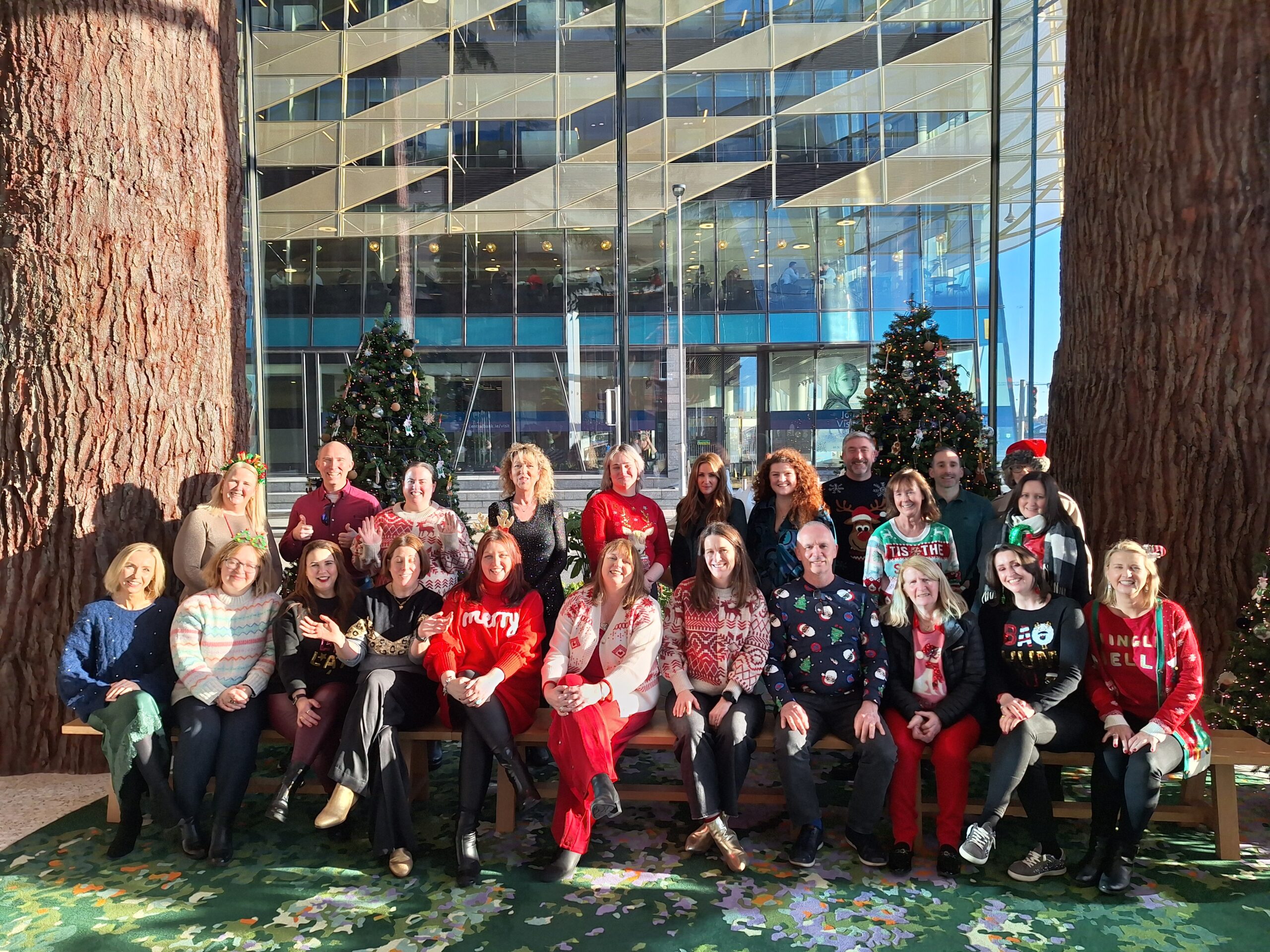 Supporters taking part in a festive fundraising walk