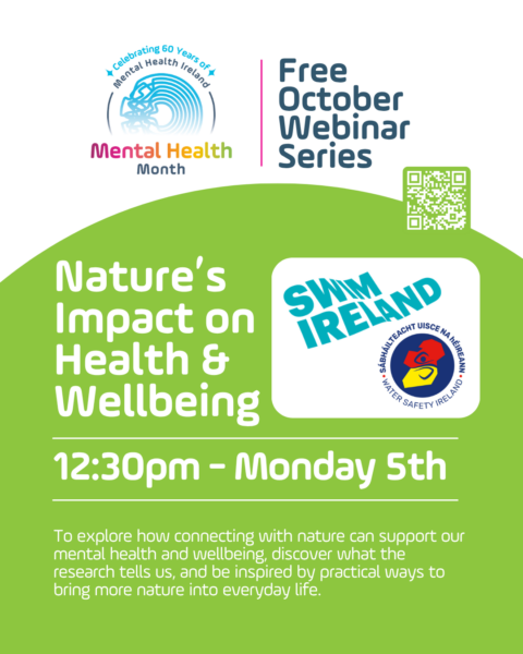 Poster for a free webinar called Nature's impact on health and wellbeing